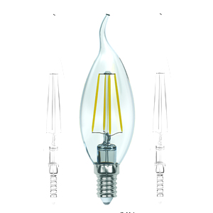 LED-CW35-13W/3000K/E14/CL PLS02WH Лампа светодиодная. Форма "свеча на ветру", прозрачная. Серия Sky.