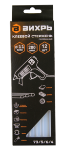 Клеевой стержень 11х200мм, 12шт. Вихрь