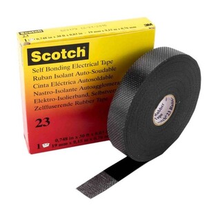 Изолента резиновая черная 19мм 9.1м сырая резина  самовулканирирующаяся Scotch 23