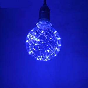 Лампа с/д нить G95 Е27 синий