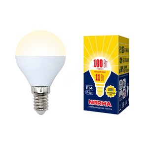 LED-G45-11W/WW/E14/FR/NR Лампа светодиодная. Форма "шар", матовая. Серия Norma