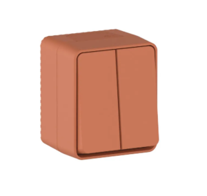 ATLASDESIGN PROFI IP54 О/У 2-клавишный ВЫКЛЮЧАТЕЛЬ, сх.5, 10АХ, ТЕРРАКОТОВЫЙ