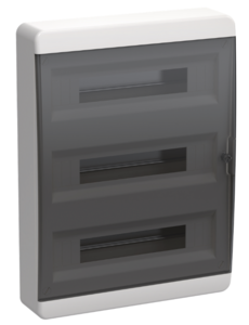 TEKFOR Корпус пластиковый ЩРН-П-54 IP41 черная прозрачная дверь IEK