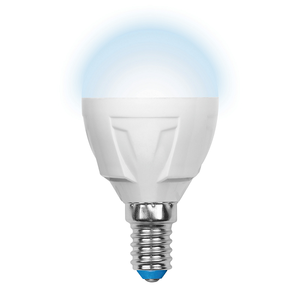 LED-G45-6W/NW/E14/FR/DIM PLP01WH Лампа светодиодная диммируемая. Форма "шар", матовая. Белый свет.