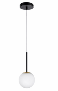 Светильник подвесной RONDO ILT-104 под лампу G9, стекло,черный/латунь, тм iSvet