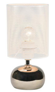 UML-B307 E14 SILVER/WHITE Светильник настольный декоративный под лампу Е14, 40W. Механический выключ