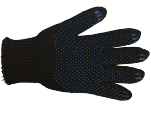 Перчатки полушерстяные с покрытием ПВХ (Зима) черные, 7 нитей, 75-77 гр.(REXANT)