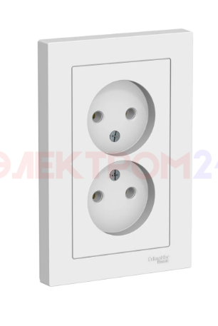 ATLASDESIGN РОЗЕТКА двойная без заземления, 16А, в сборе, ЛОТОС ATLASDESIGN РОЗЕТКА двойная без заземления, 16А, в сборе, ЛОТОС
