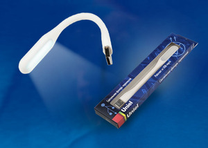 TLD-541 White Свет-к/фонарь переносн. Uniel прорез.6 LED питание от USB-белый.