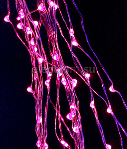 08-029, Гирлянда "Branch light", 1.5м., 12V, проволока, розовый, 125-05-Р