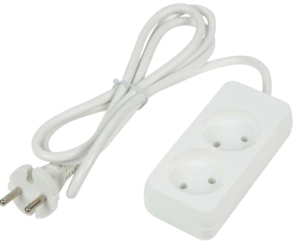 S-CU2-1,5B WHITE Удлинитель серии Ultra, шнур 1,5м., 2 гнезда, 10A, б/з. Белый. TM Uniel