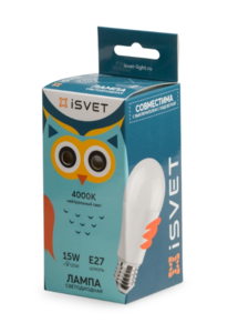 Лампа светодиодная A60-103 15W 4000K E27 тм "iSvet"