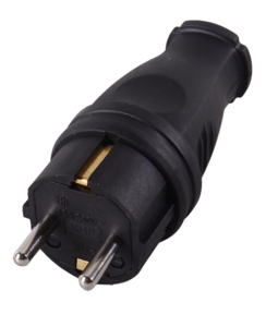 Вилка прямая с/з, каучук IP44 16А 250В Вихрь