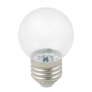 LED-G45-1W/3000K/E27/CL/С Лампа декоративная светодиодная. Форма "шар", прозрачная. Теплый белый све