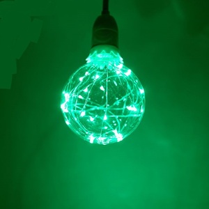 Лампа с/д нить G95 Е27 зеленый