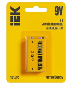 Батарейка щелоч. Alkaline 6LR61 9V (1шт/блистер) IEK 
