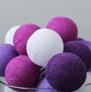 Гирлянда "Мяч" 5Вт., 220В 2м. Purple (фиолетовый)