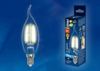 LED-CW35-6W/WW/E14/CL PLS02WH Лампа светодиодная. Форма "свеча на ветру", прозрачная. Серия Sky.
