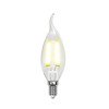 LED-CW35-6W/WW/E14/CL PLS02WH Лампа светодиодная. Форма "свеча на ветру", прозрачная. Серия Sky.