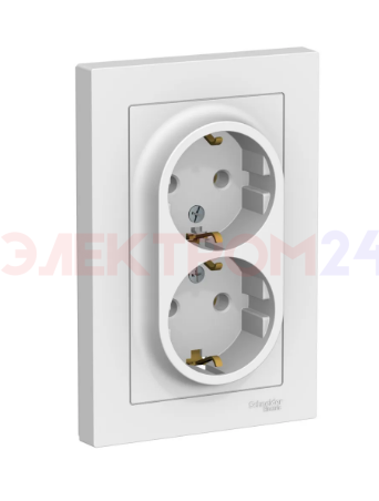 ATLASDESIGN РОЗЕТКА двойная с заземлением, 16А, в сборе, ЛОТОС ATLASDESIGN РОЗЕТКА двойная с заземлением, 16А, в сборе, ЛОТОС