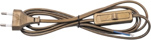 Feron Сетевой шнур с выключателем, 230V 1.9м золото, KF-HK-1