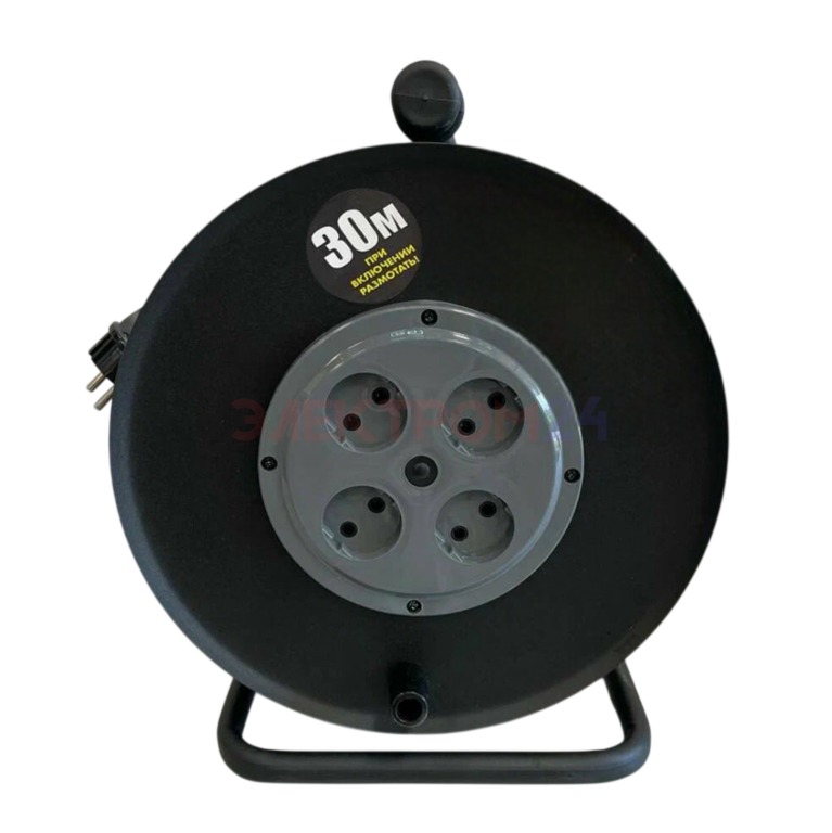 Удлинитель на катушке бытовой в сборе 4 гнезда /без заземления ,кабель кг 2х2.5мм - 30 метров. Удлинитель на катушке бытовой в сборе 4 гнезда /без заземления ,кабель кг 2х2.5мм - 30 метров.