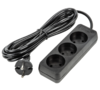S-CU3-3 BLACK Удлинитель серии Ultra. шнур 3м.. 3 гнезда. 10A. б-з. Черный. TM Uniel