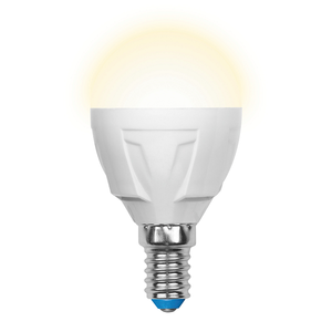 LED-G45-6W/WW/E14/FR/DIM PLP01WH Лампа светодиодная диммируемая. Форма "шар", матовая. Теплый белый.