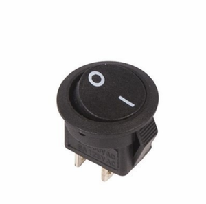 Выключатель клавишный круглый 250V 3А (2с) ON-OFF черный Micro REXANT