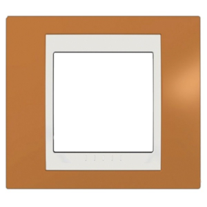 Рамка оранжевая/белая, 1-местная, UNICA Хамелеон, MGU6.002.869