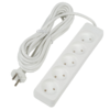 S-CU4-5 WHITE Удлинитель серии Ultra. шнур 5м.. 4 гнезда. 10A. б-з. Белый. TM Uniel