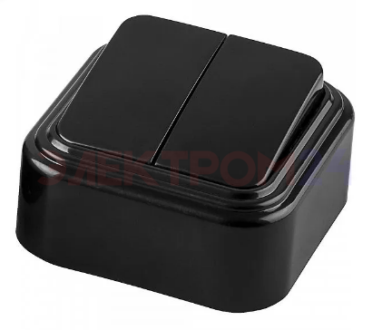 Выключатель 2-кл. О/У черный (VA 56-232-Ч) Выключатель 2-кл. О/У черный (VA 56-232-Ч)