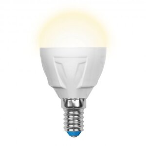 LED-G45-7W/WW/E14/FR PLP01WH Лампа светодиодная. Форма "шар", матовая. Palazzo.