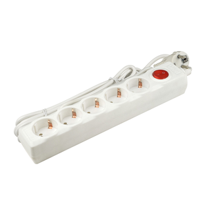 S-GSU5-3 WHITE Cетевой фильтр серии Universal, 3м (Пвс 3*0,75), 5 гнезд, с/з. 10А. Защита от перенап