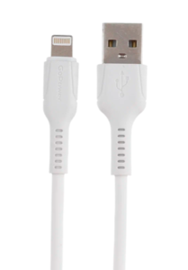 Кабель зарядный GoPower GP21L 2.4A   USB (m) - Lightning (m) силикон белый 1м.