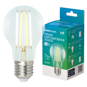 LED-A60-7W-SW-E27-230V-WF-CL GLS81TR Умная лампа светодиодная Wi-Fi+Bluetooth. 2700-6500K диммир.