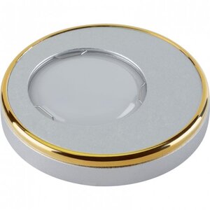 DLS-V104 GU5.3 SAND SILVER+GOLD Светильник Металл, матовое серебро. Отделка кольцо, золото