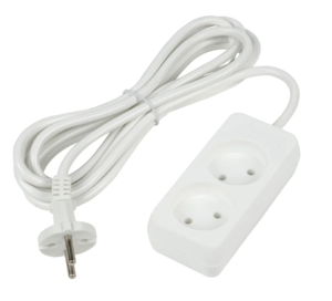 S-CU2-3 WHITE Удлинитель серии Ultra, шнур 3м., 2 гнезда, 10A, б/з. Белый. TM Uniel