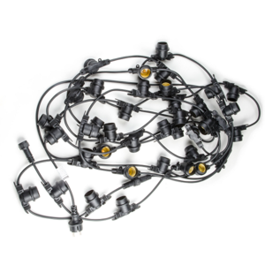 UDL-K120 200-E27-100M IP65 BLACK BELT-LIGHT Гирлянда Белт-лайт.100 м+1.5м шнур.200 патронов шаг 50см