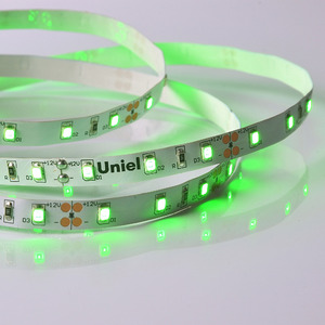 ULS-M11-2835-60LED/m-8mm-IP20-DC12V-4,8W/m-5M-GREEN PROFI Светодиодная лента, Зеленый свет. ТМ Uniel