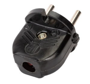 Вилка штепсельная В6-001 6А 250В б/з черная